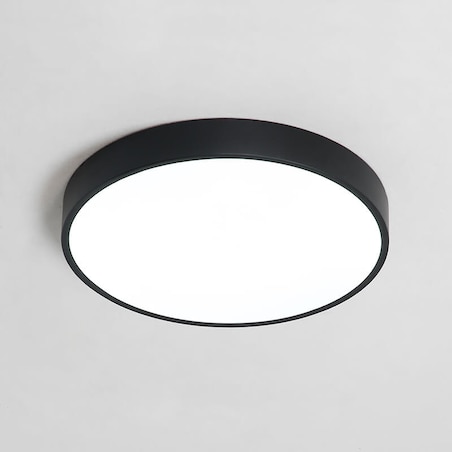 Plafoniera LAMPA sufitowa MODERN MD1001-30-HW Abigali metalowa OPRAWA plafon LED 20W 3000K okrągły czarny