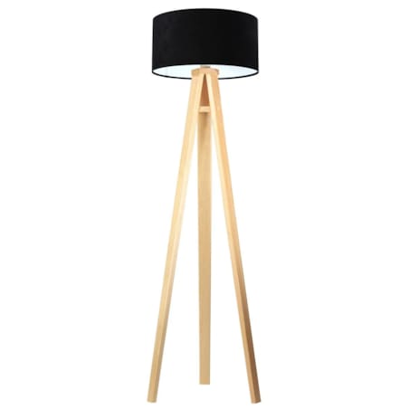 Lampa stojąca HOME 40 czarna/biała/sosna