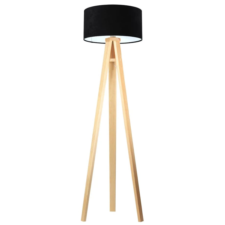 Lampa stojąca HOME 40 czarna/biała/sosna