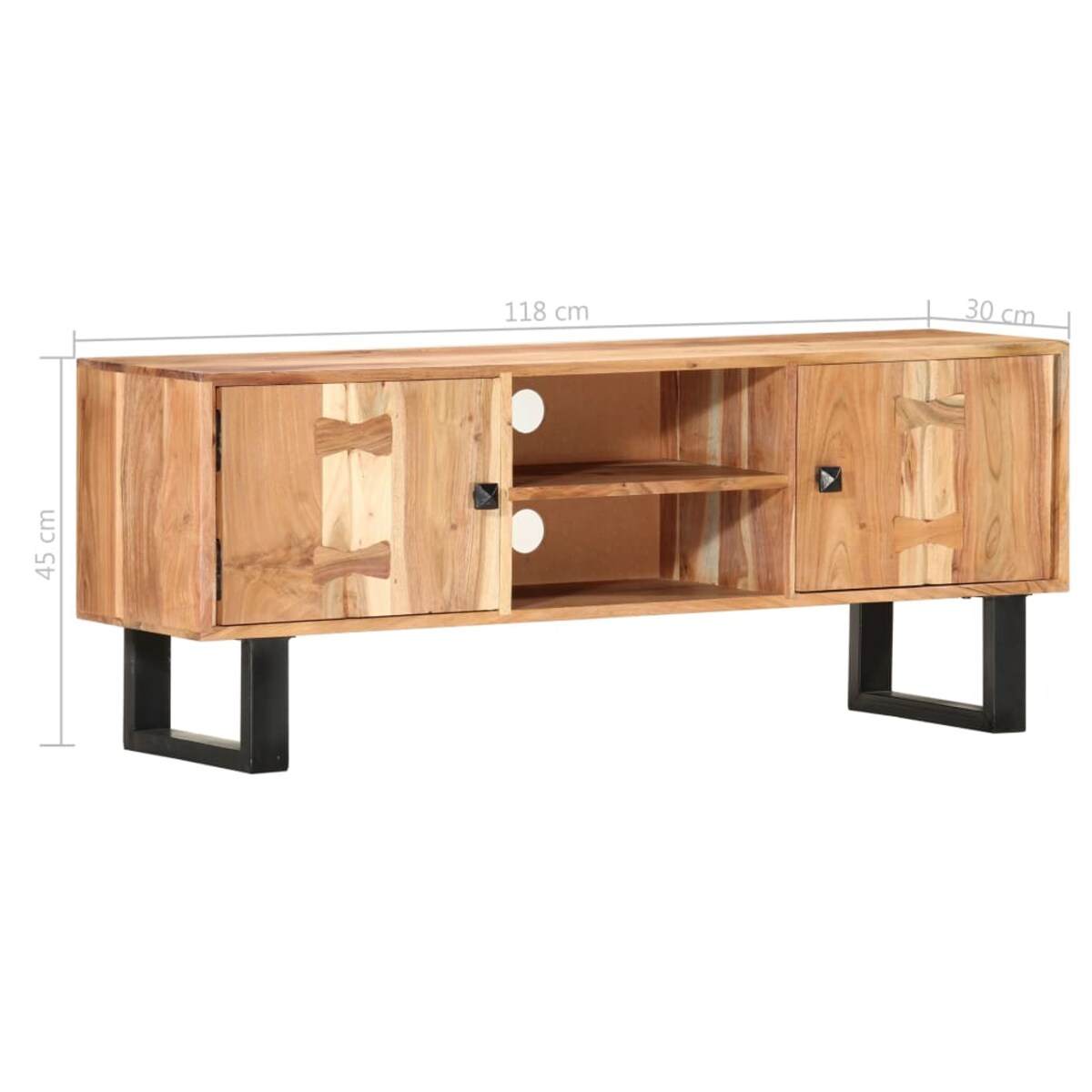 vidaXL Szafka pod TV, 118x30x45 cm, lite drewno akacjowe