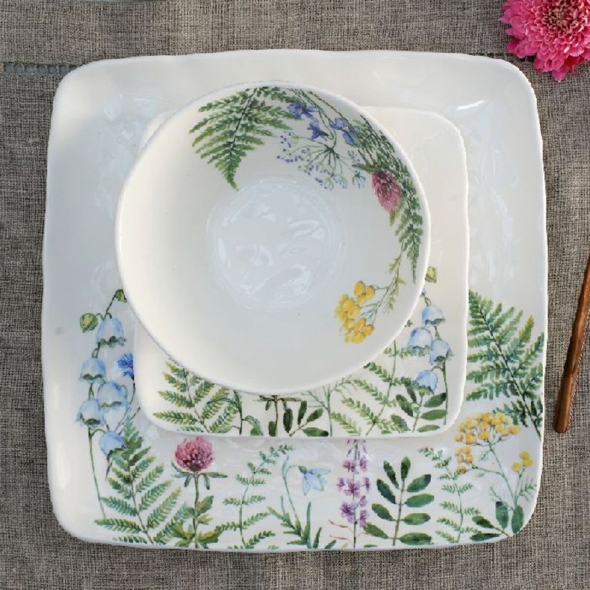 VILLA ITALIA Talerz płytki porcelanowy 26 x 26 cm PROWANSJA