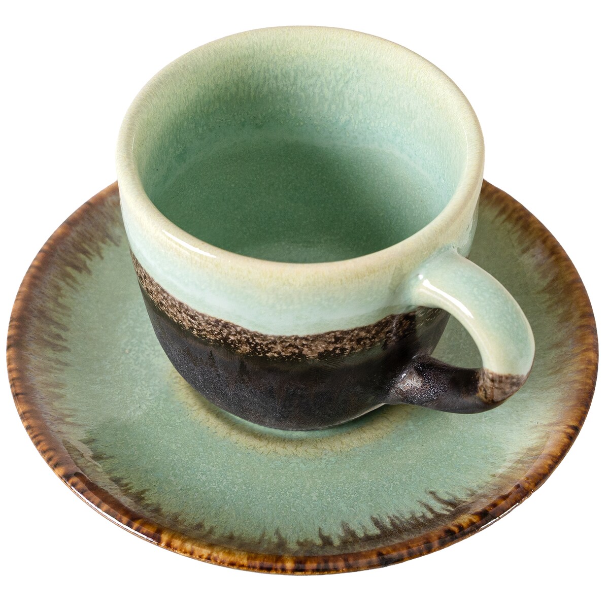 Konsimo PRIMA Filiżanka do kawy ze spodkiem 6 szt., szałwiowy