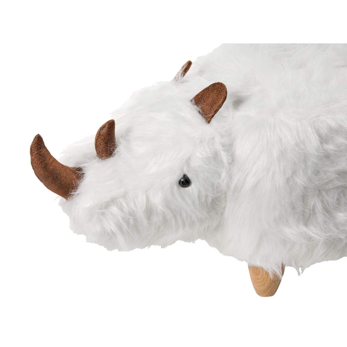 Pufa zwierzak WOOLLY Sztuczne futro Biały