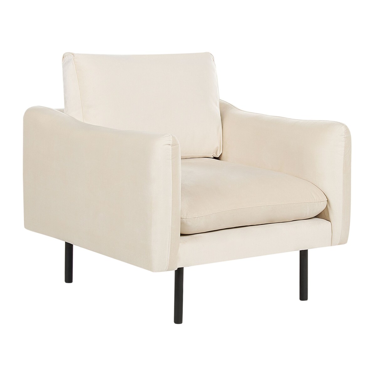 Zestaw wypoczynkowy welurowy jasnobeżowy VINTERBRO