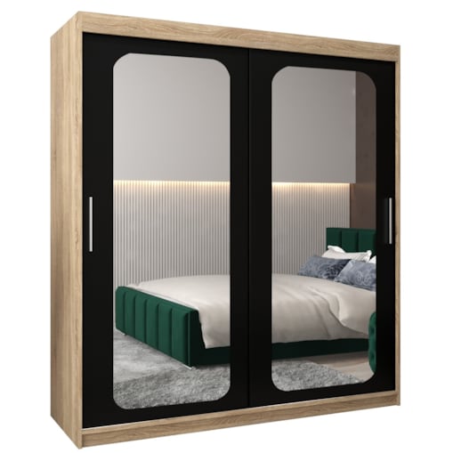 Szafa przesuwna Garderoba PROMO T3 180 sonoma/czarny