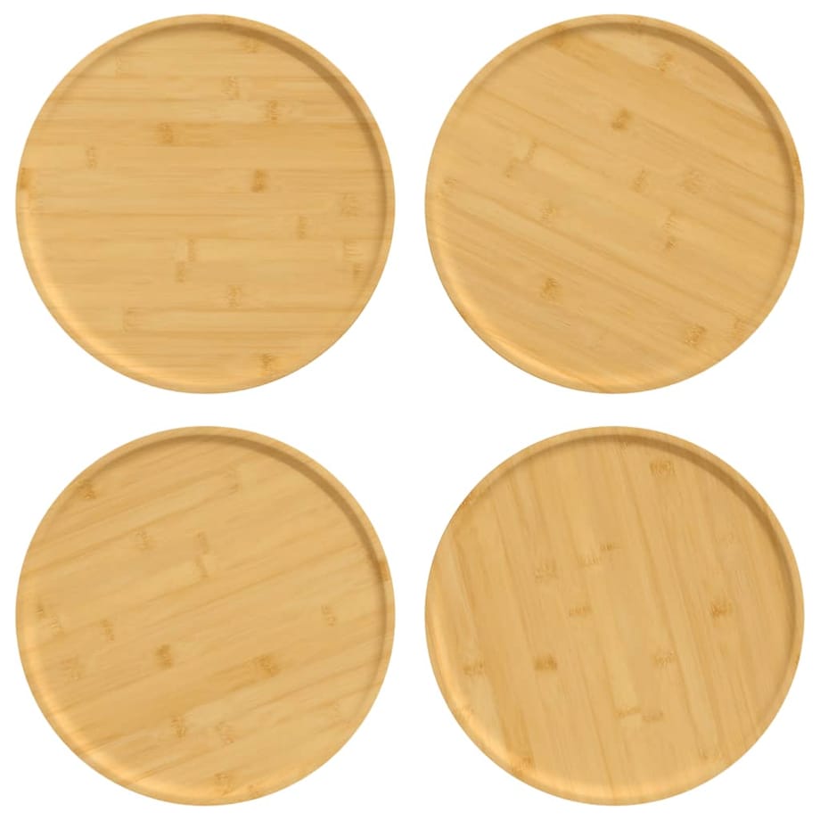 vidaXL Talerze na pizzę, 4 szt., Ø32x1,5 cm, bambus