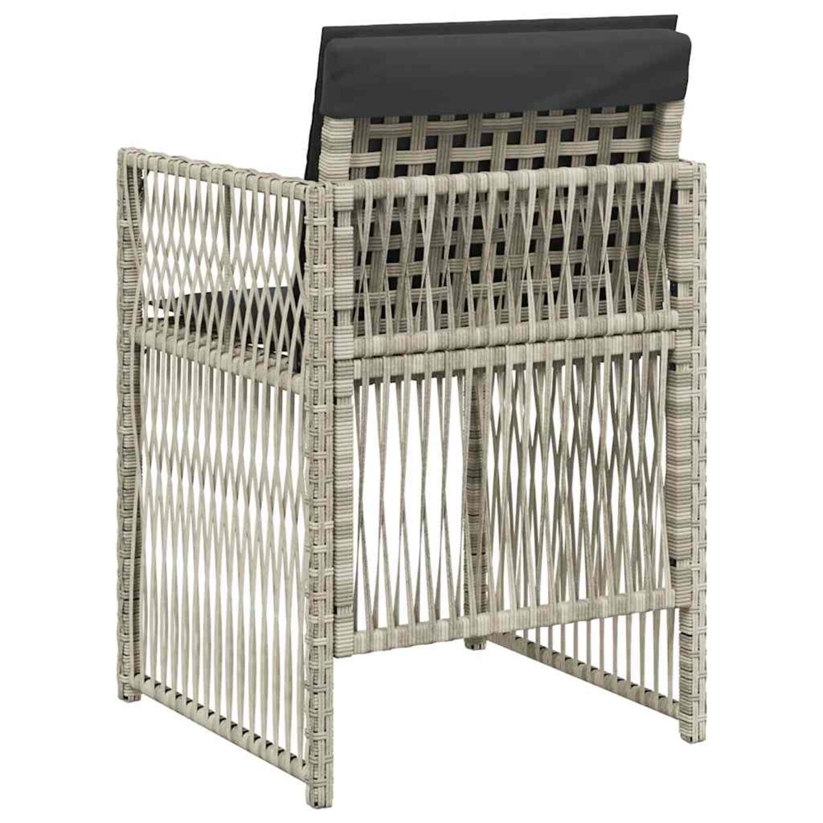 vidaXL Krzesła ogrodowe z poduszkami, 4 szt., jasnoszare, polirattan