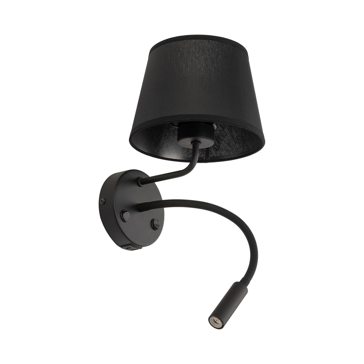 Kinkiet do czytania z USB TK Lighting MAJA BLACK 10203 czarny, ruchome światło, E27 + G9