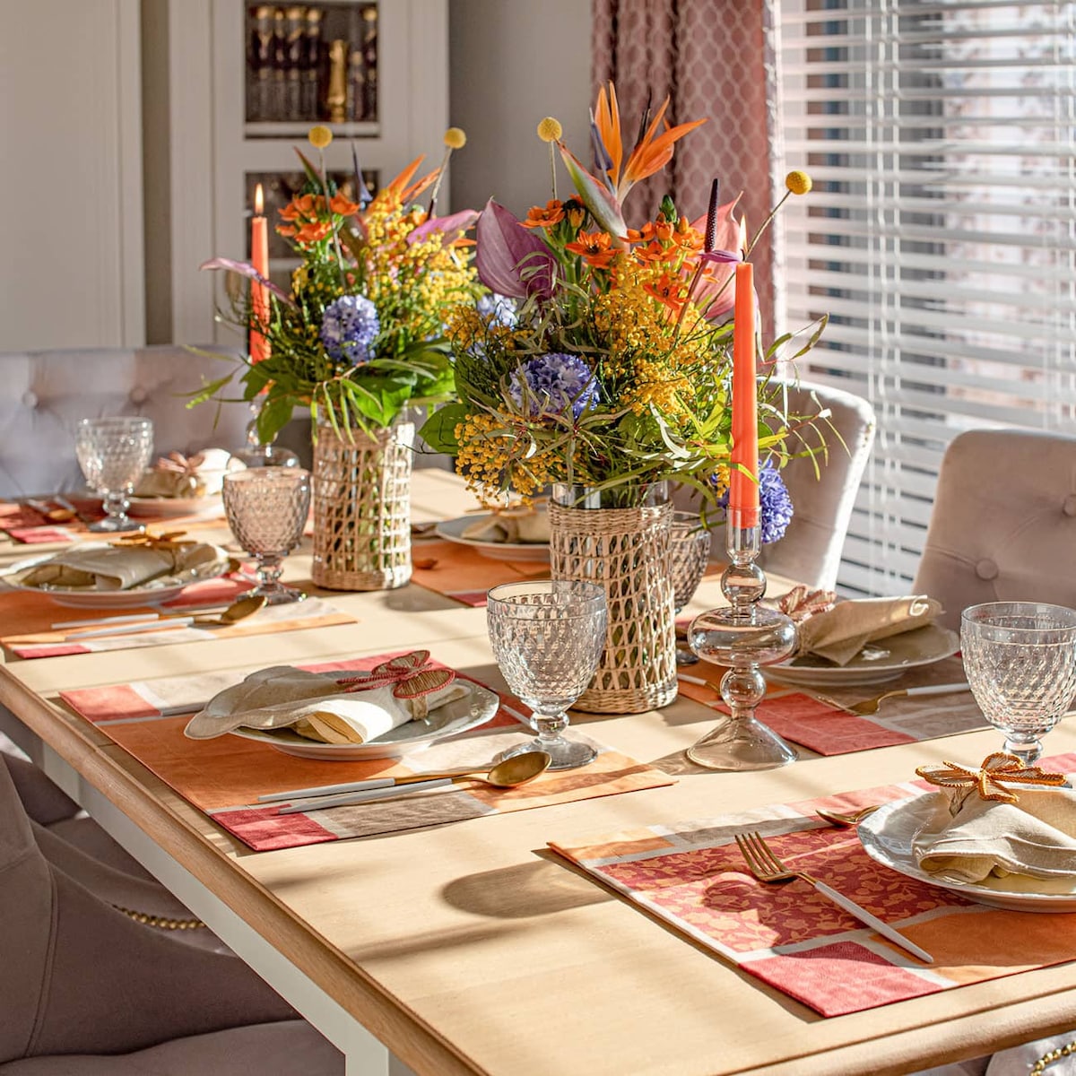 Obrączki na serwetki Pink and Yellow Bows - 4 sztuki