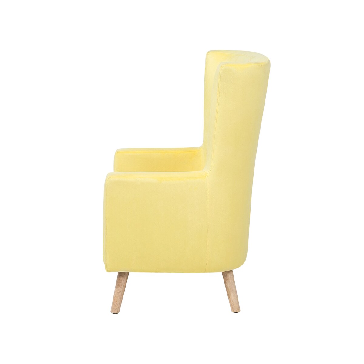 Fotel uszak welurowy żółty ONEIDA