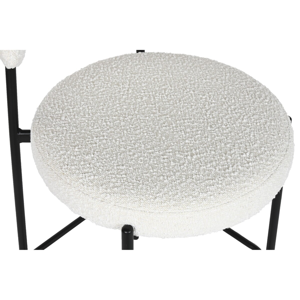 Krzesło barowe na czarnej podstawie bouclé 97 cm