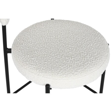 Krzesło barowe na czarnej podstawie bouclé 97 cm