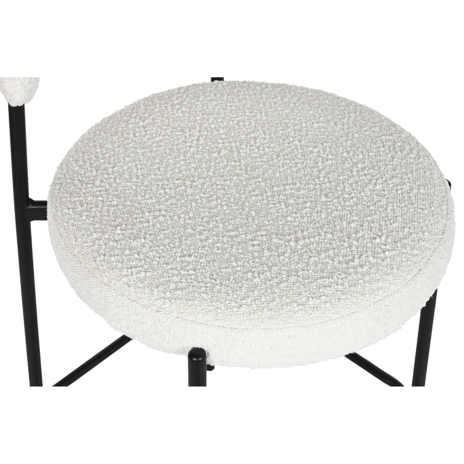 Krzesło barowe na czarnej podstawie bouclé 97 cm