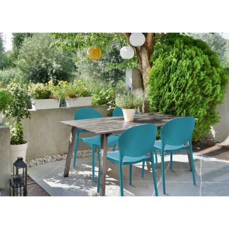 4 x Krzesło ogrodowe JUSTIN wygodne marine