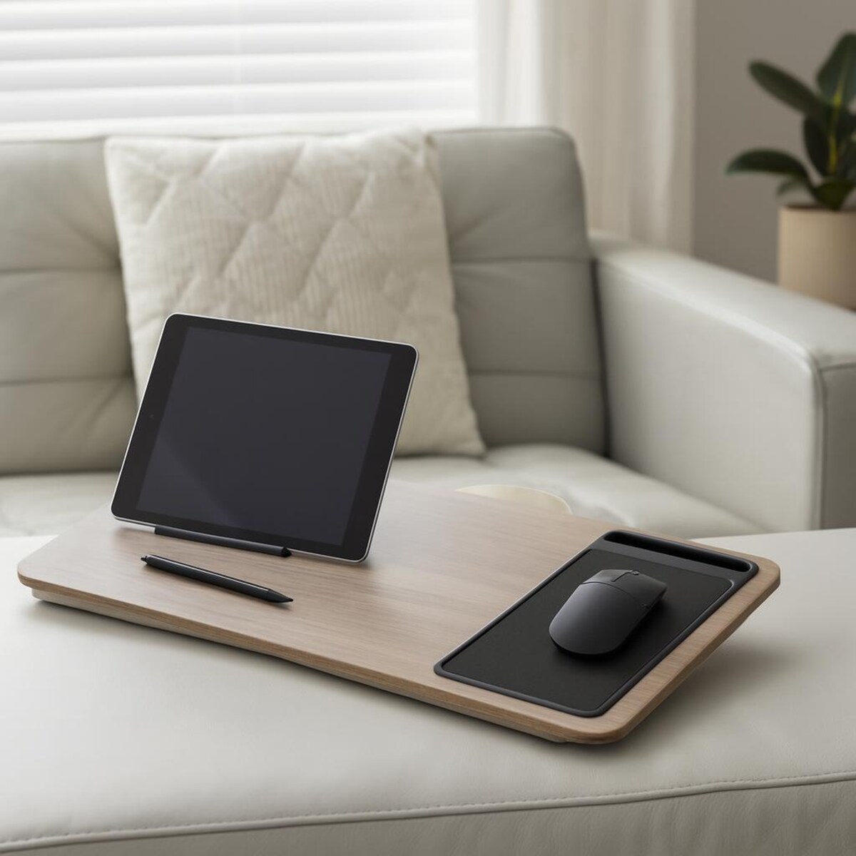 Stolik pod laptopa z poduszką i miejscem na mysz CALM, 57,5 x 30,5 x 4 cm