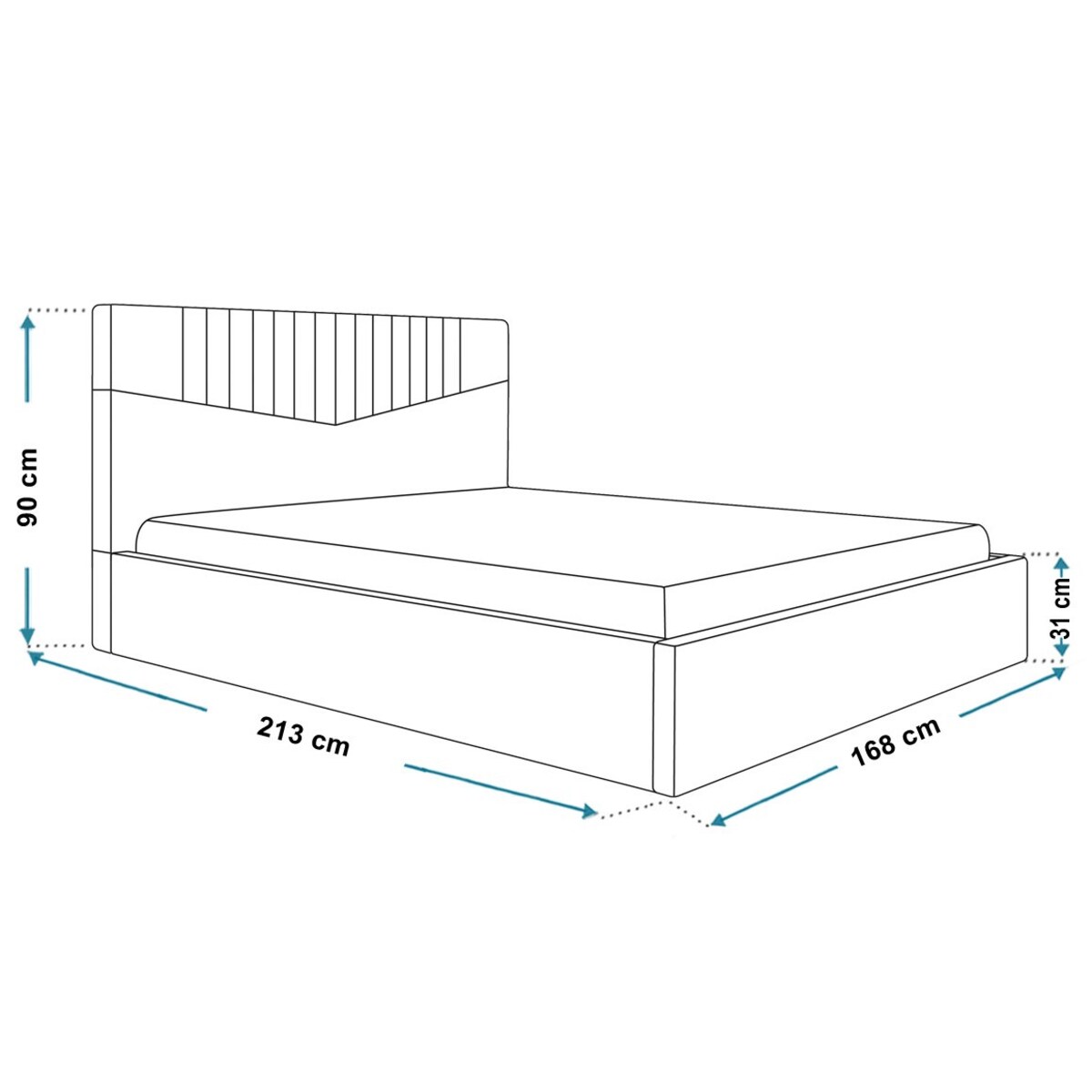 Łóżko sypialniane 160x200 OLDO 7 z pojemnikiem- butelkowa zieleń