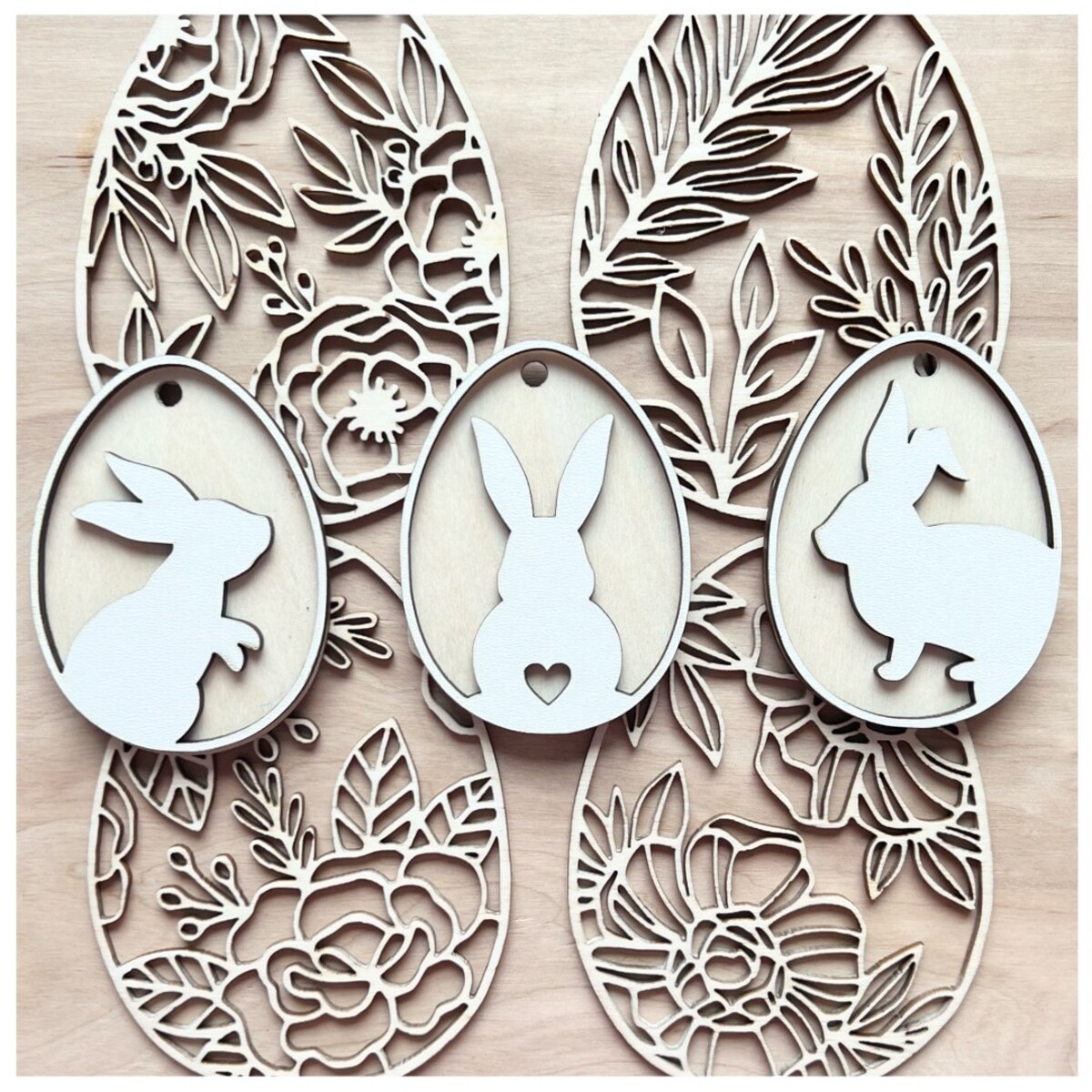 Zawieszki wielkanocne JAJKA 6 szt jednostronny