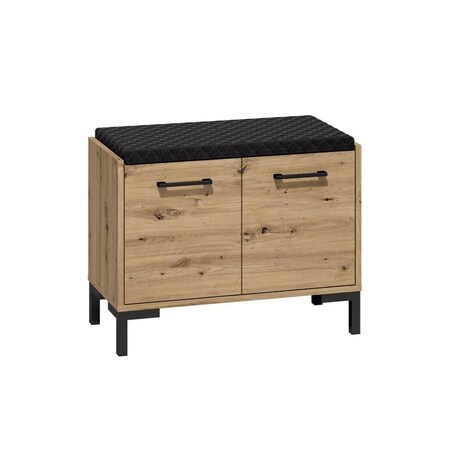 Szafka na buty z siedziskiem NIKOLA 70 dąb artisan/czarna