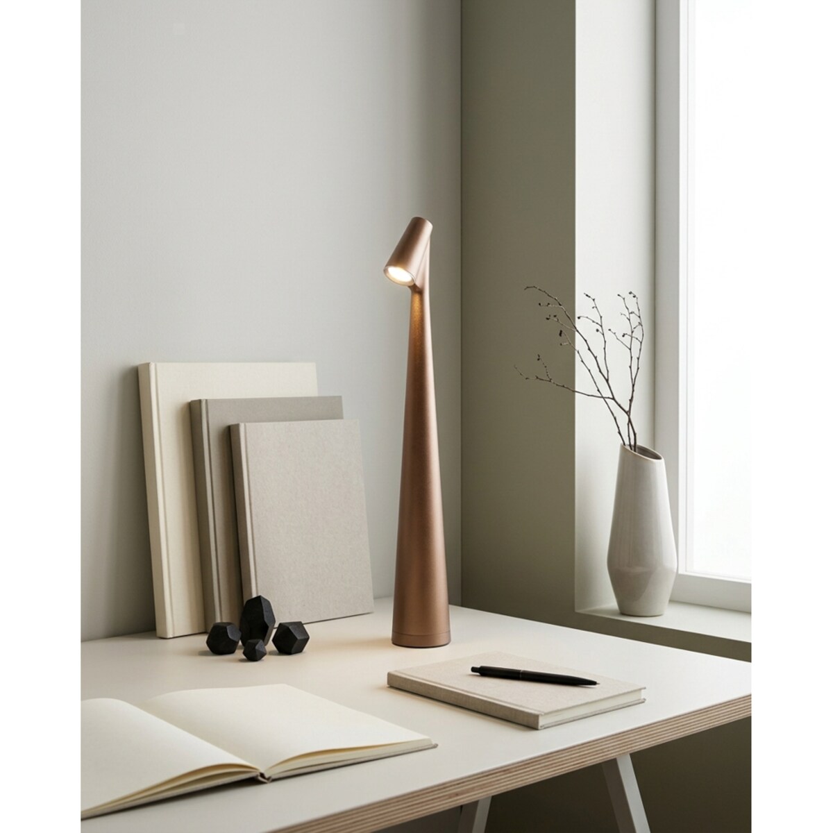 Lampka biurkowa ogrodowa z SHP SLIM LED brązowa USB 3 kolory