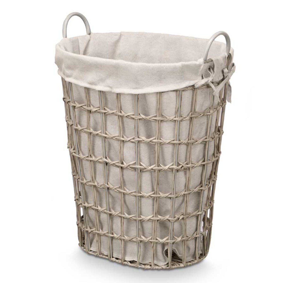 Kosz na pranie z materiałowym wkładem i uchwytami, 58 cm