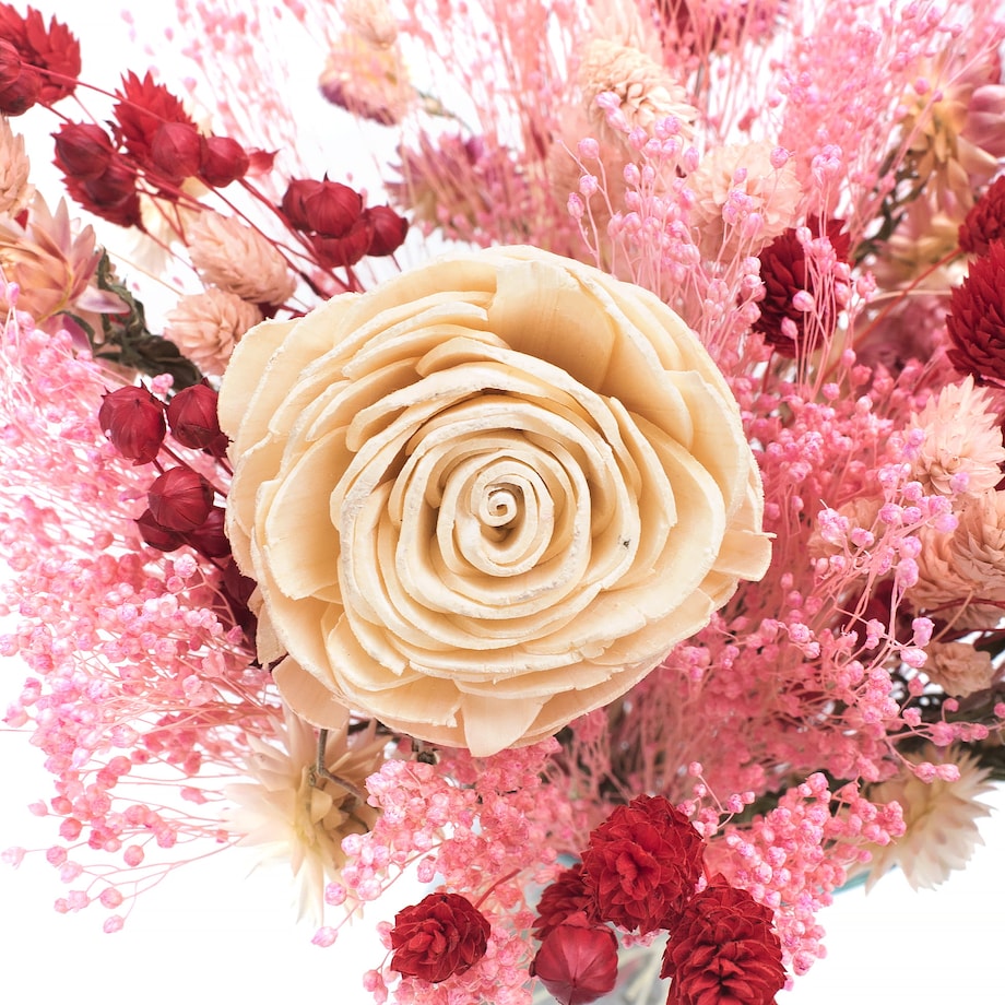 Zestaw suszonych kwiatów do wazonu Red