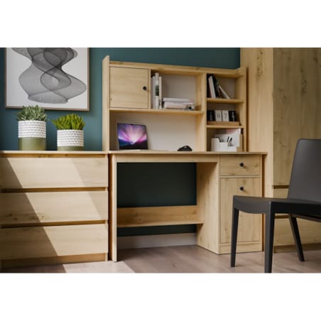 Biurko CHESTER dąb artisan 120x45x75 cm szuflada szafka 1 szt.