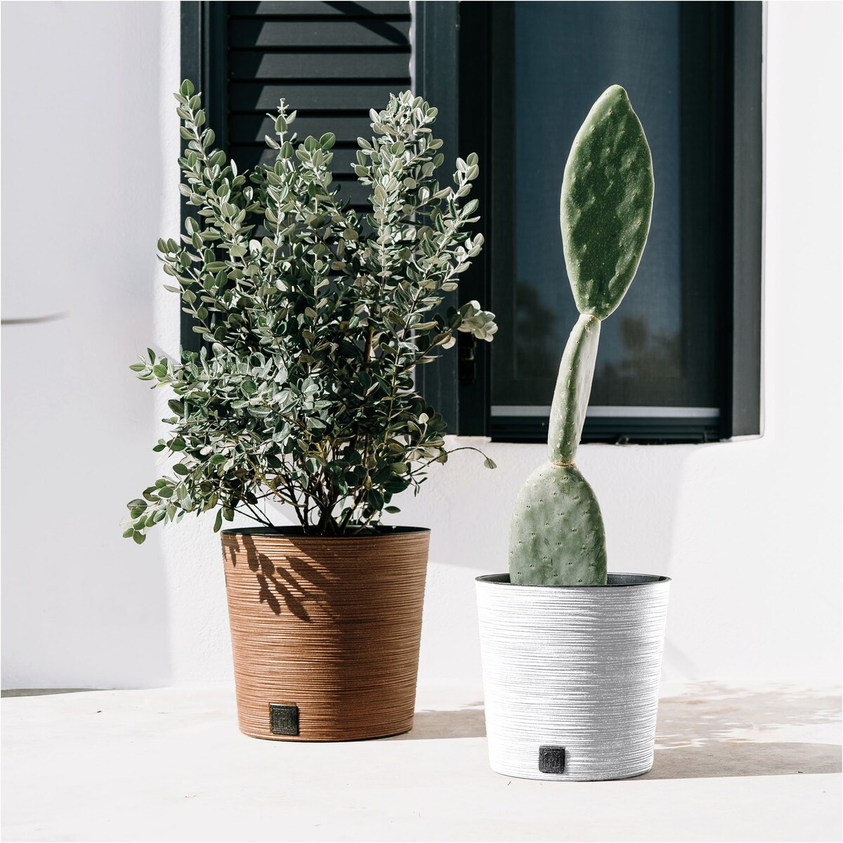 Doniczka Donica Ogrodowa 25/30 Cm Zestaw Na Taras Do Ogrodu Domu Eco Wood Biały