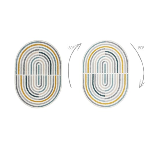 Dywan FUSION 5711 biały / ciemny zielony 160x220 cm