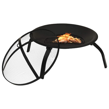 vidaXL Palenisko i grill 2-w-1, z pogrzebaczem, 56x56x49 cm, stal