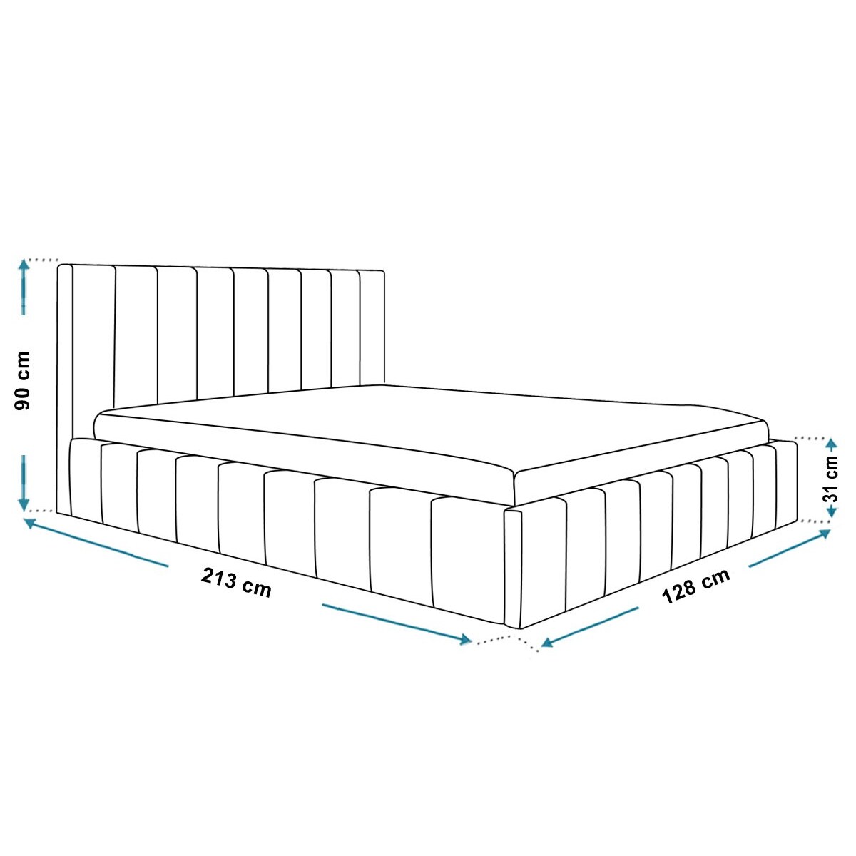 Łóżko jednoosobowe 120x200 OLDO 10 tapicerowane, z pojemnikiem- grafitowe