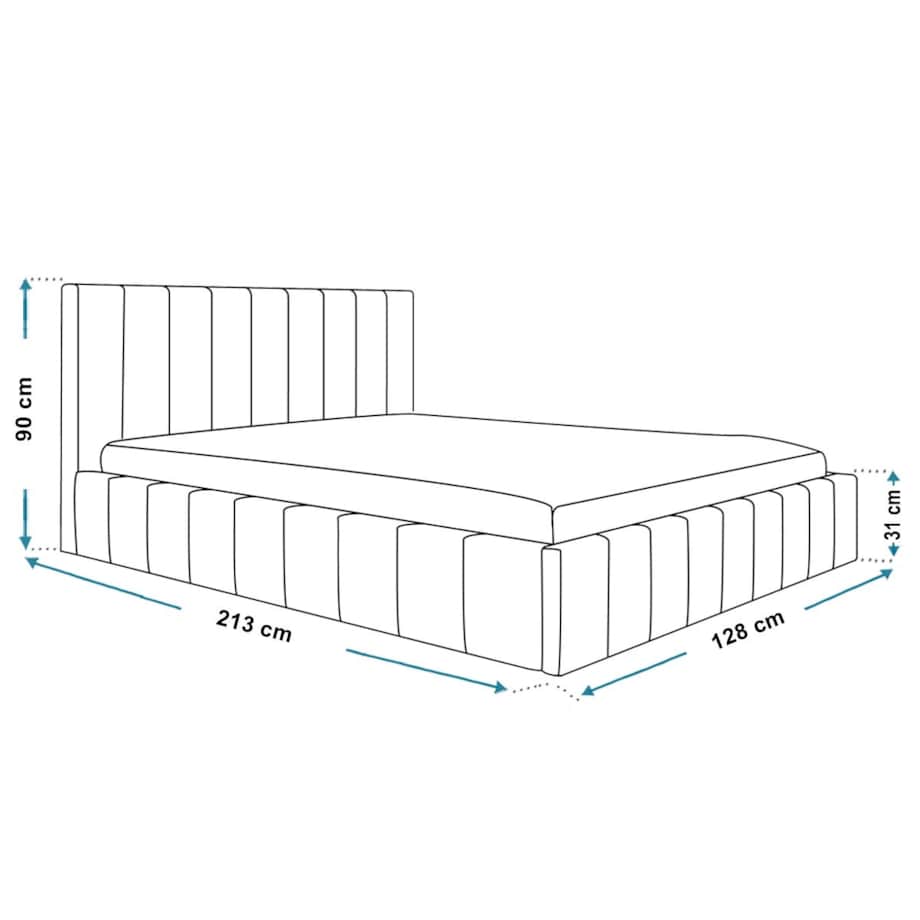 Łóżko jednoosobowe 120x200 OLDO 10 tapicerowane, z pojemnikiem- grafitowe