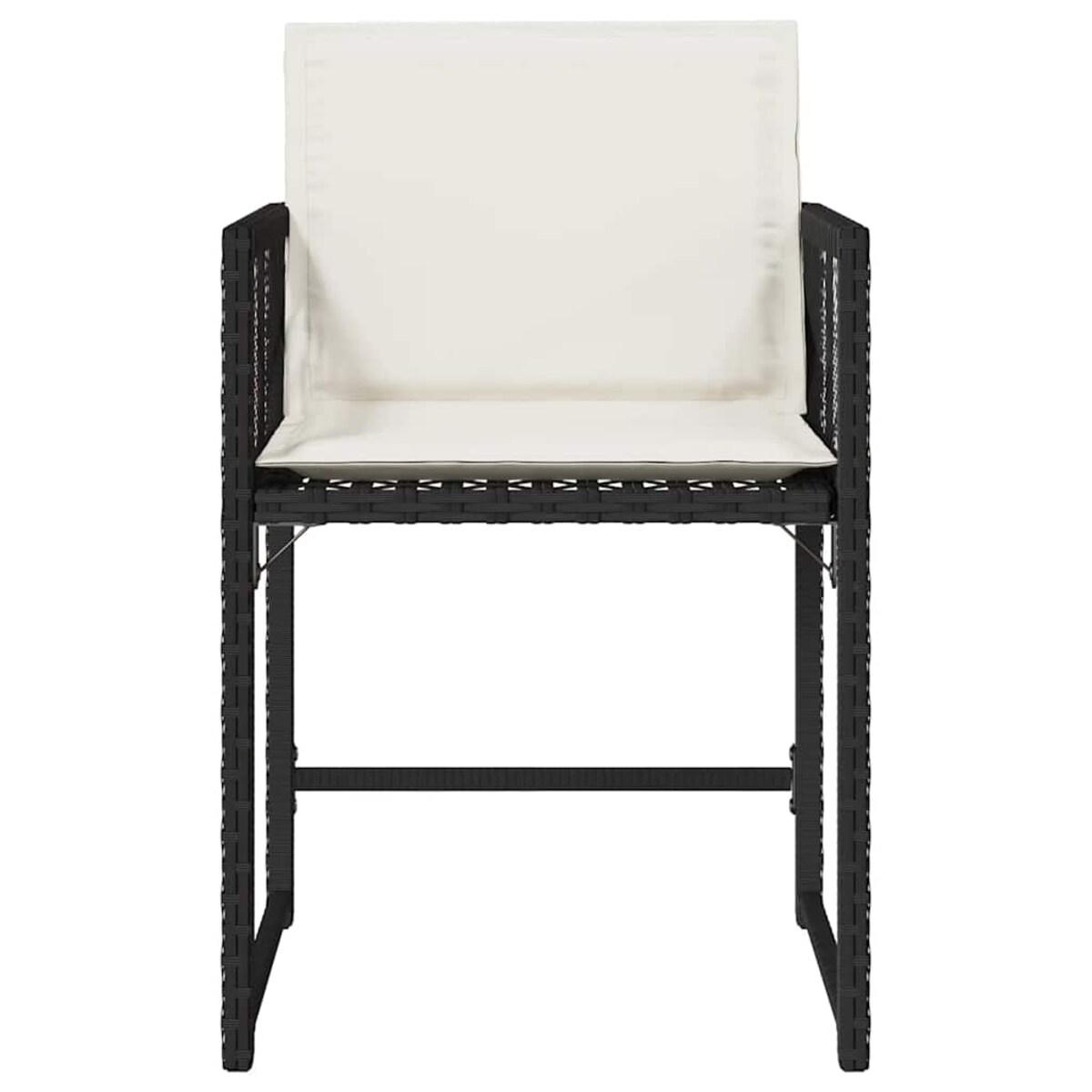 vidaXL Krzesła ogrodowe z poduszkami, 4 szt., czarne, polirattan