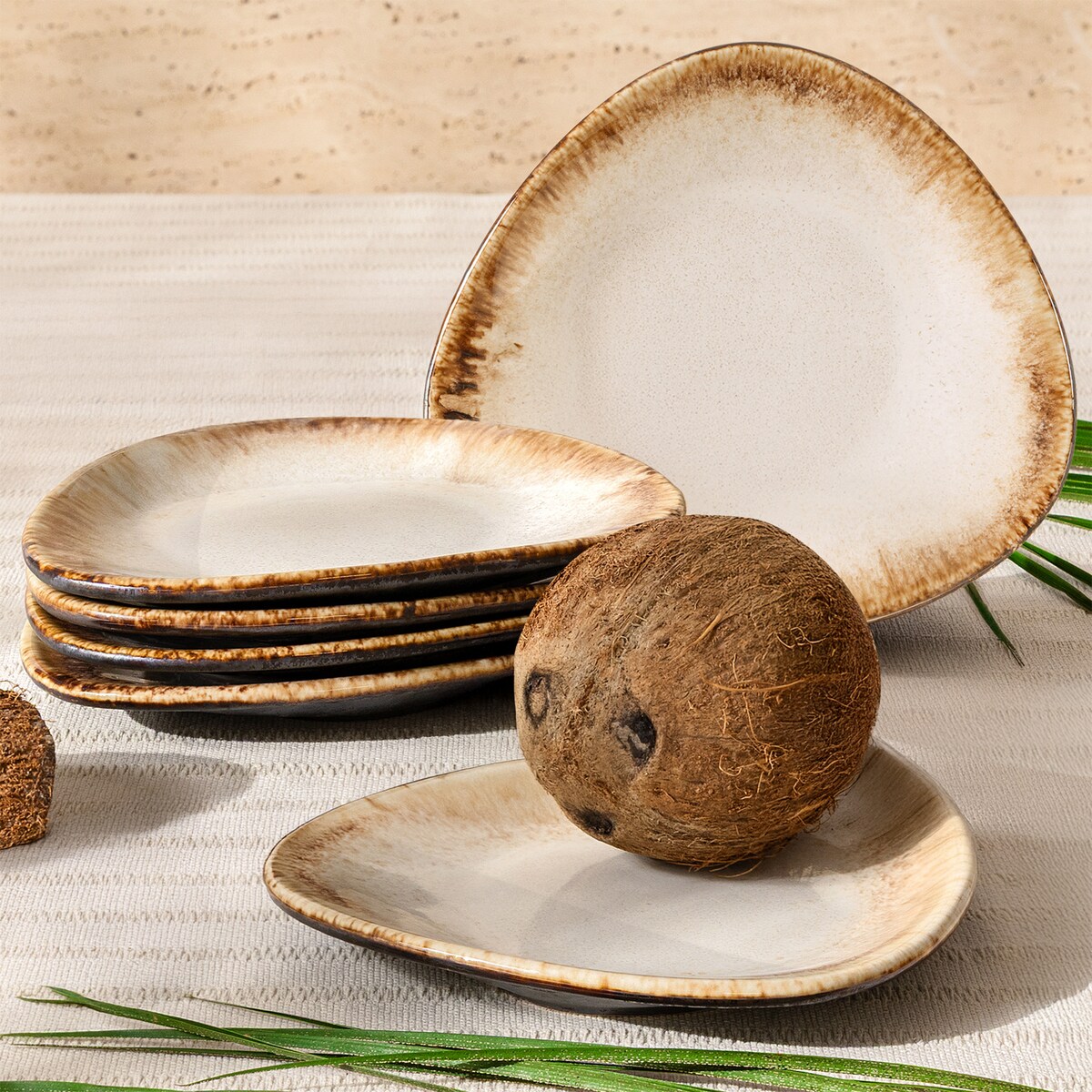 Konsimo PRIMA Talerz śniadaniowy 6 szt., jasnobeżowy