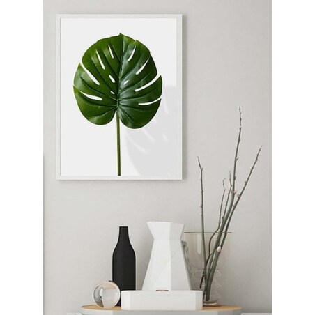 Poster Story, Plakat, Obraz - Liść Monstery w Akwareli, wymiary 30 x 42 cm