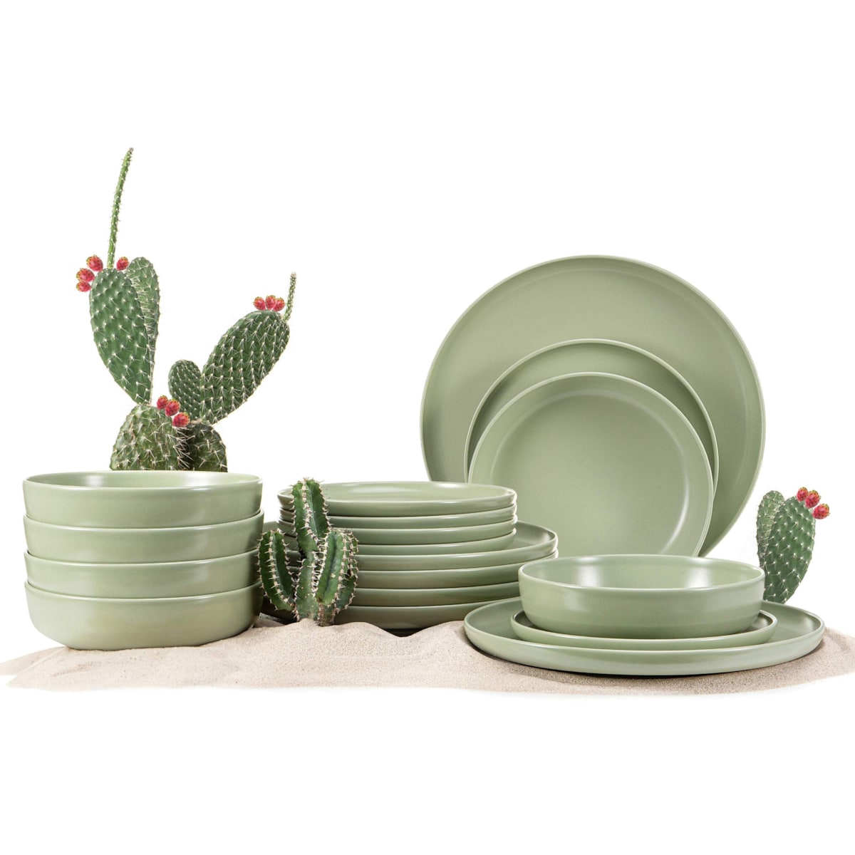 Konsimo VICTO Zestaw obiadowy 6os. (18 el.), pistacjowy