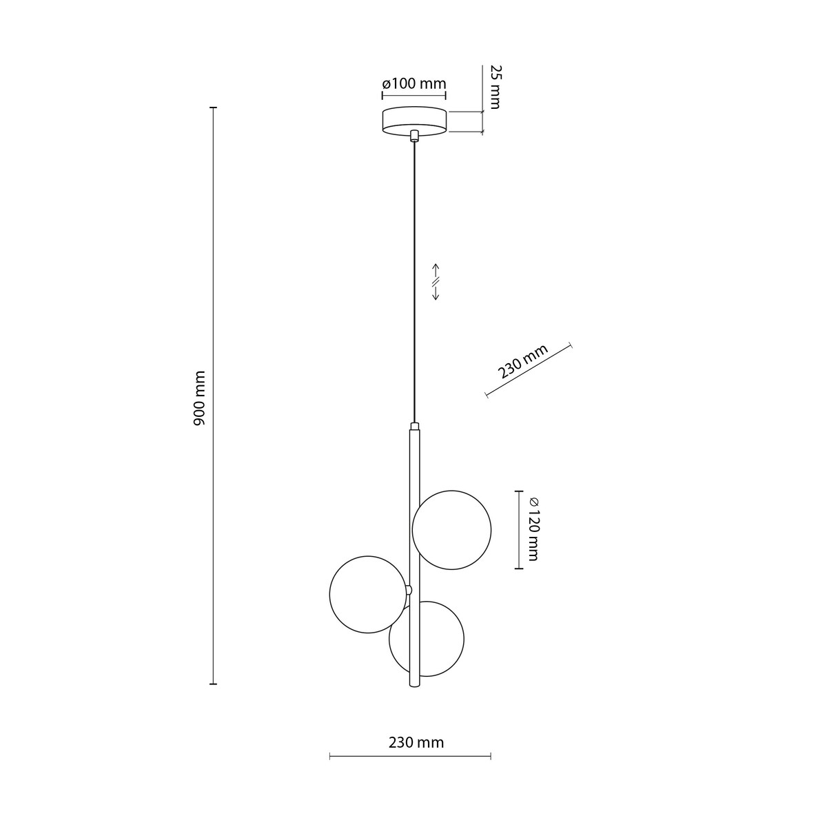Żyrandol TK Lighting ESTERA WOOD 11095 drewniany 3xG9 regulowana wysokość bursztynowe szkło