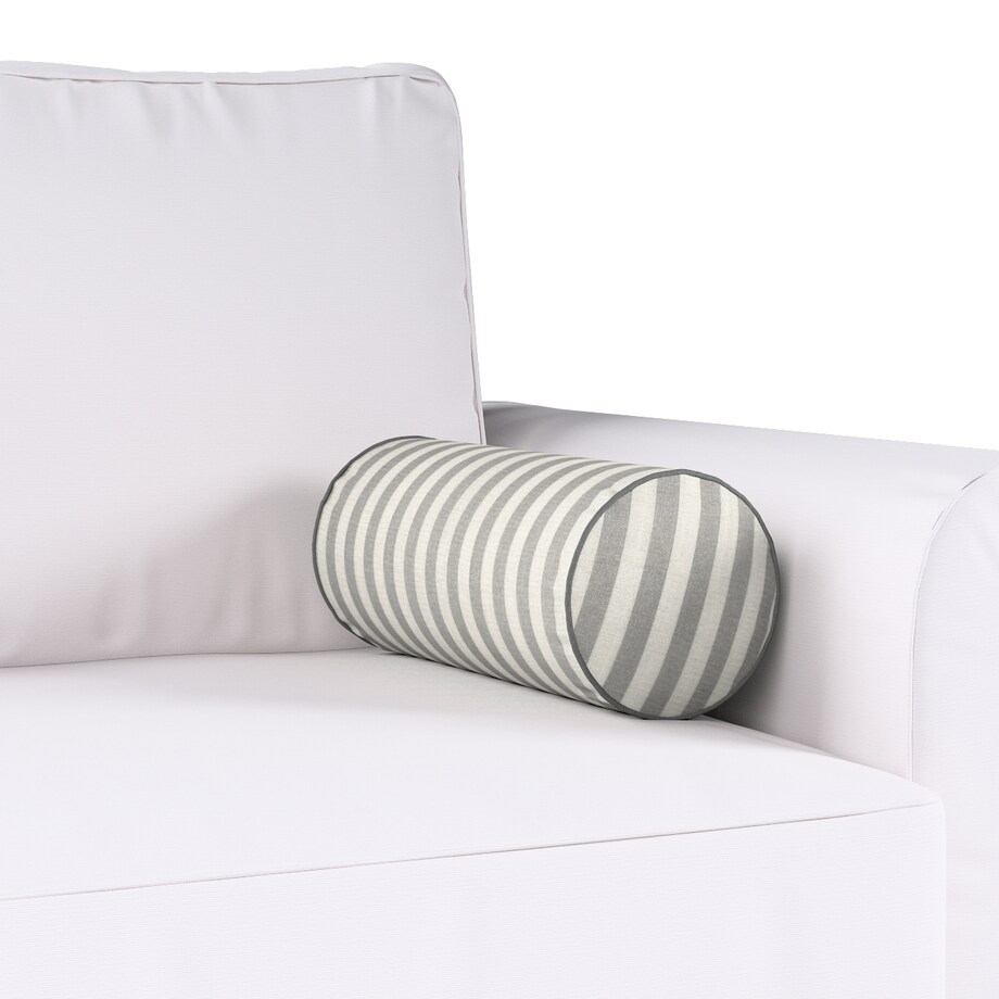 Poduszka wałek prosty, szaro-białe pasy (1,5cm), Ø16 x 40 cm, Quadro