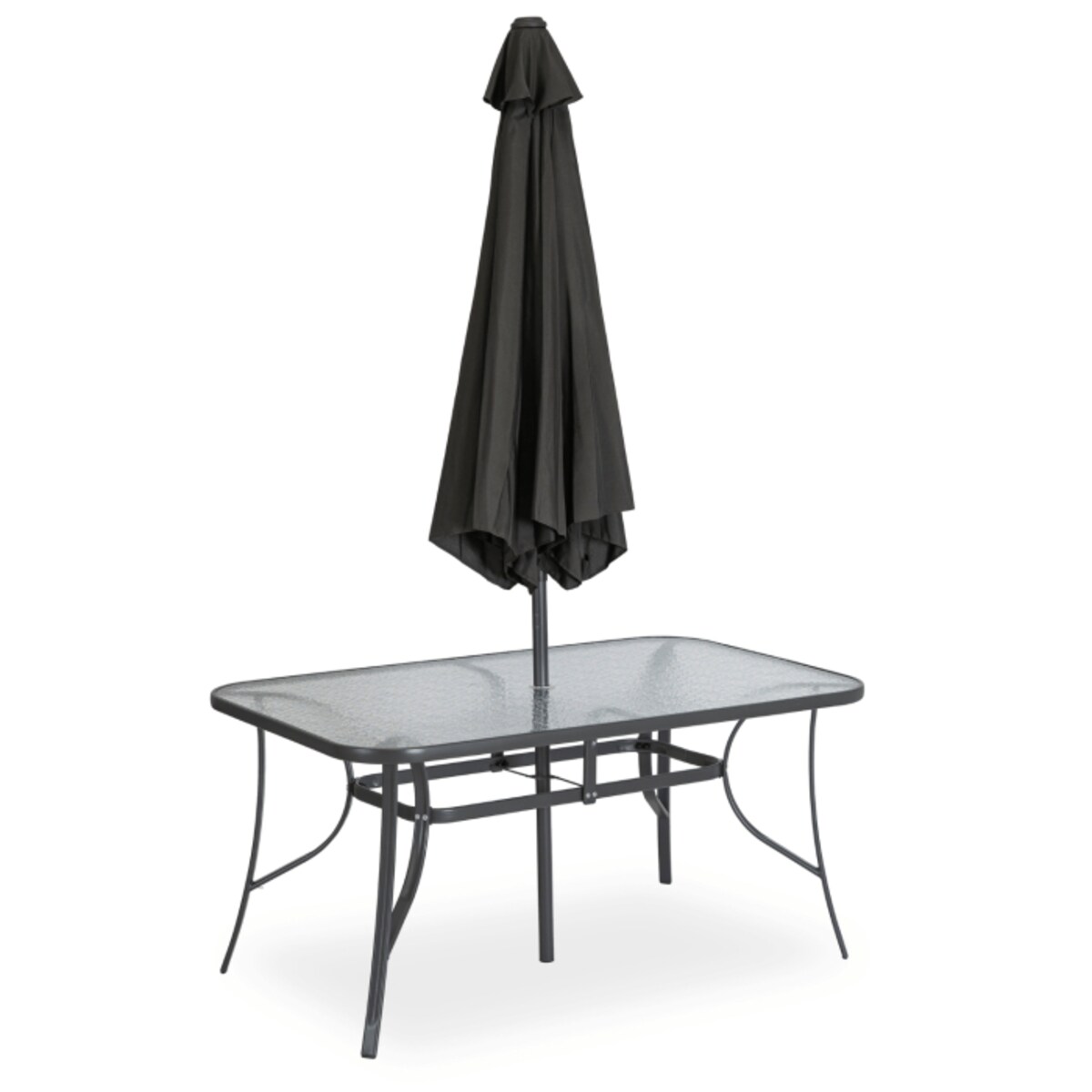 Zestaw Mebli Ogrodowych Stół 6x Krzesło Parasol Na Taras Ogród NEBRASKA