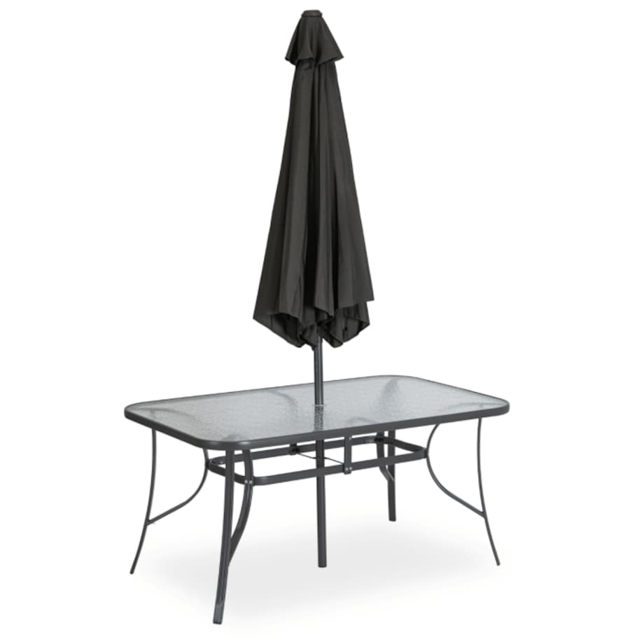 Zestaw Mebli Ogrodowych Stół 6x Krzesło Parasol Na Taras Ogród NEBRASKA