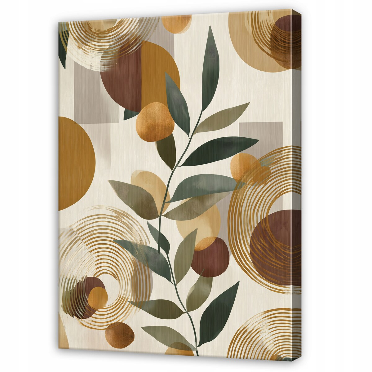 Obraz Do Sypialni Salonu Na Płótnie Liście Boho Brązowy 70x100