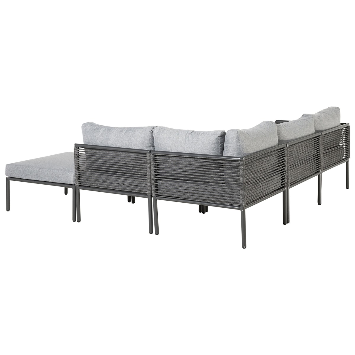 Narożnik ogrodowy ze stolikiem dla 6 osób FORANO Metal Szary