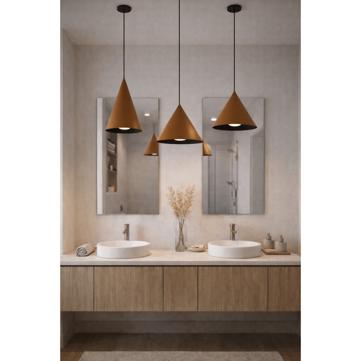 LAMPA WISZĄCA ALUMINIOWA LUNAVERA BRĄZOWA