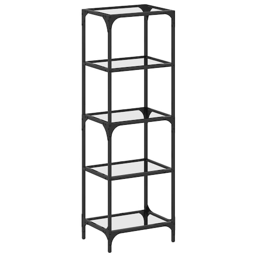 vidaXL Regał z przezroczystymi, szklanymi półkami, 40x30x123 cm, stal