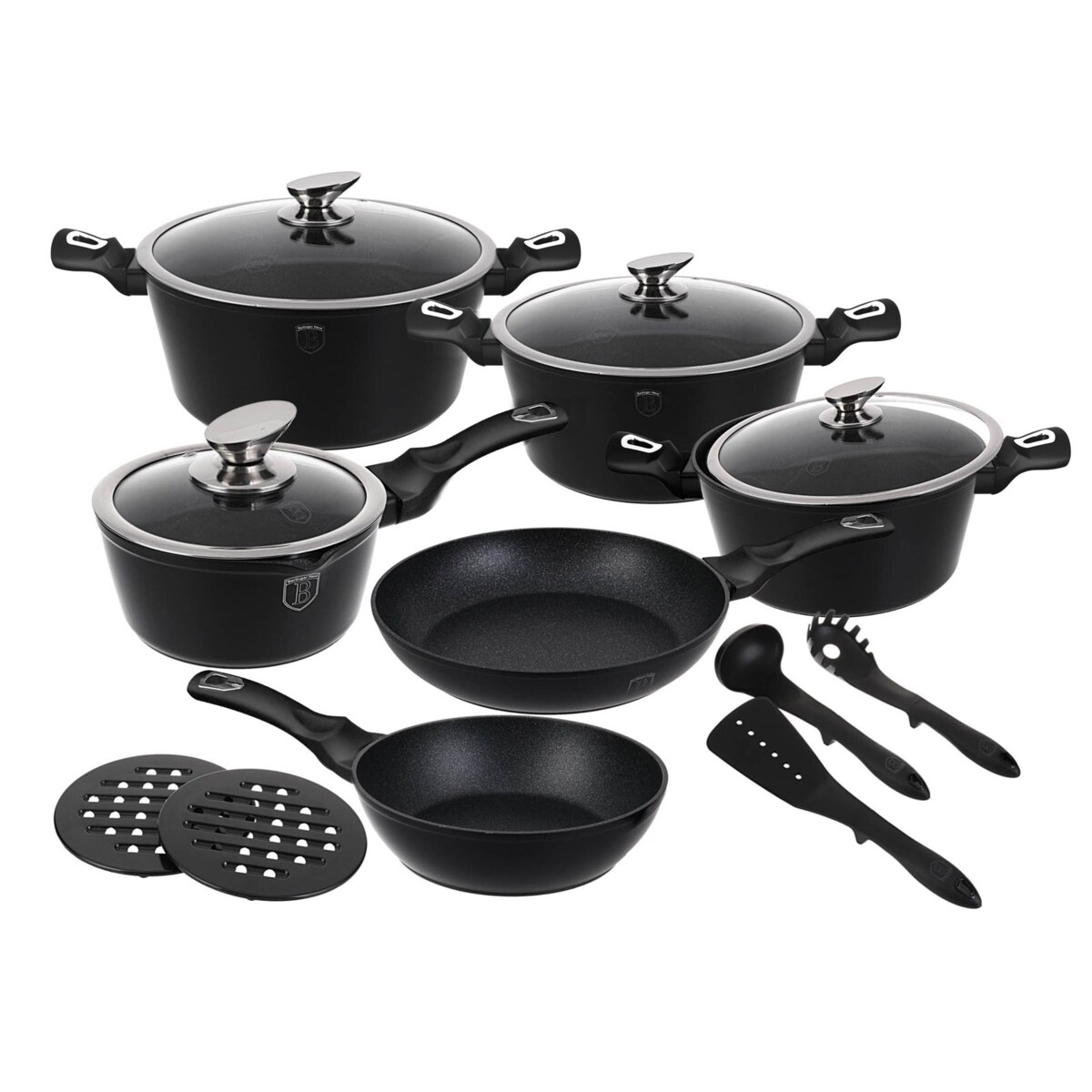 Zestaw garnków BERLINGER HAUS Metallic Line thermoguard 15 elementów