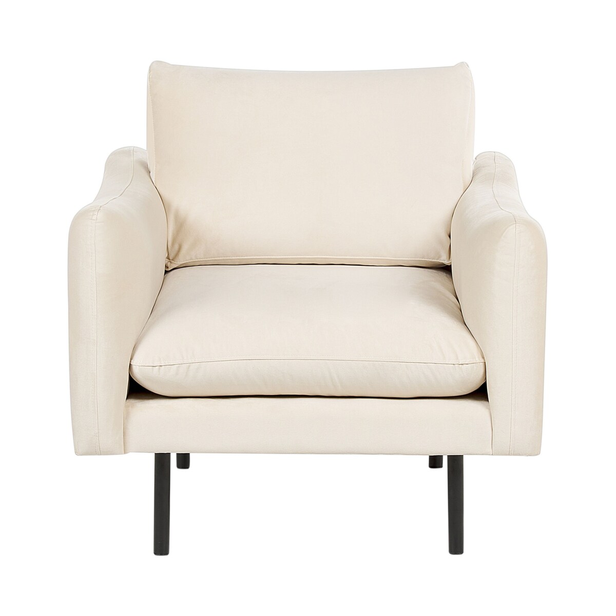 Fotel welurowy jasnobeżowy VINTERBRO