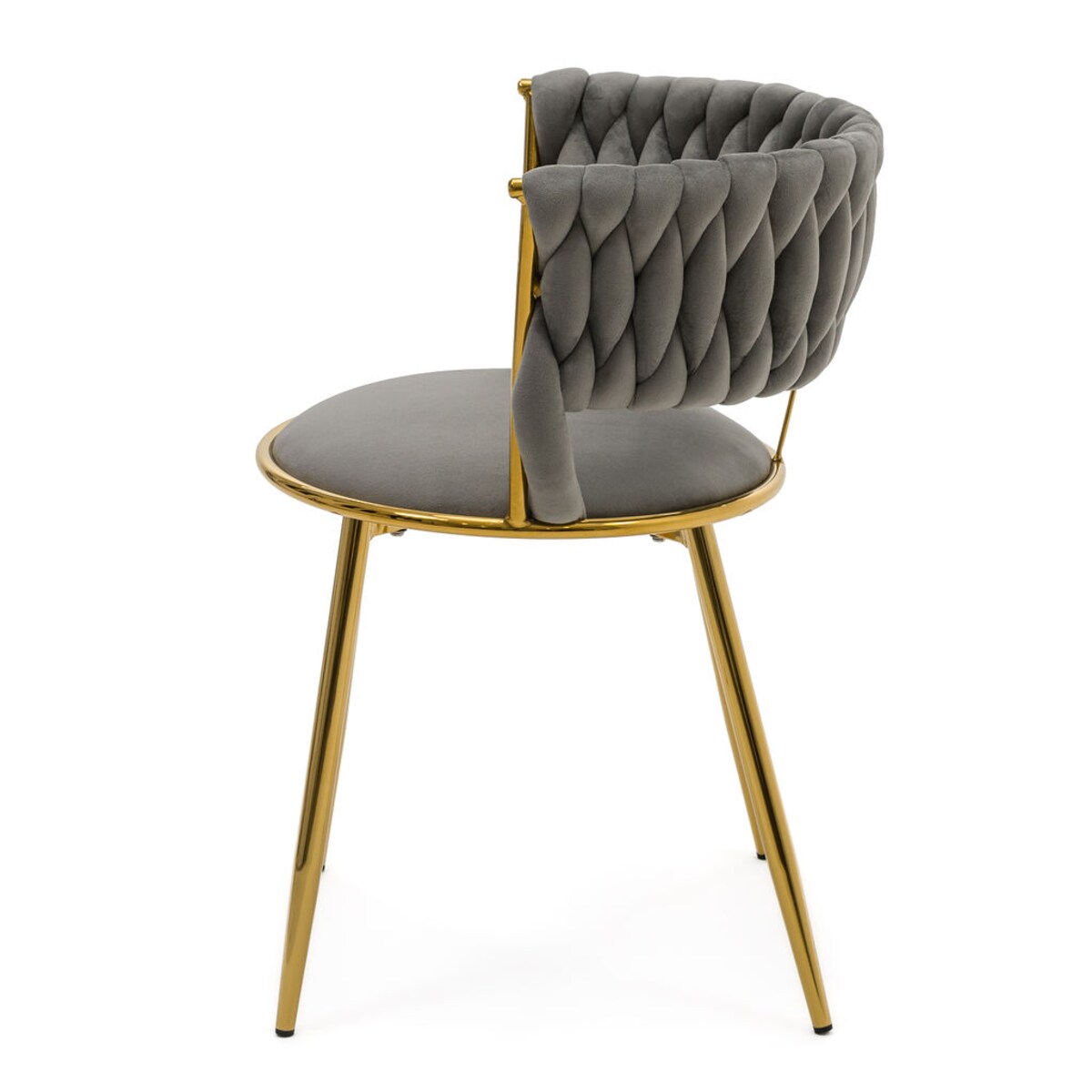 KRZESŁO TAPICEROWANE DO JADALNI SALONU WELUROWE NOWOCZESNE SZARE BAMBI