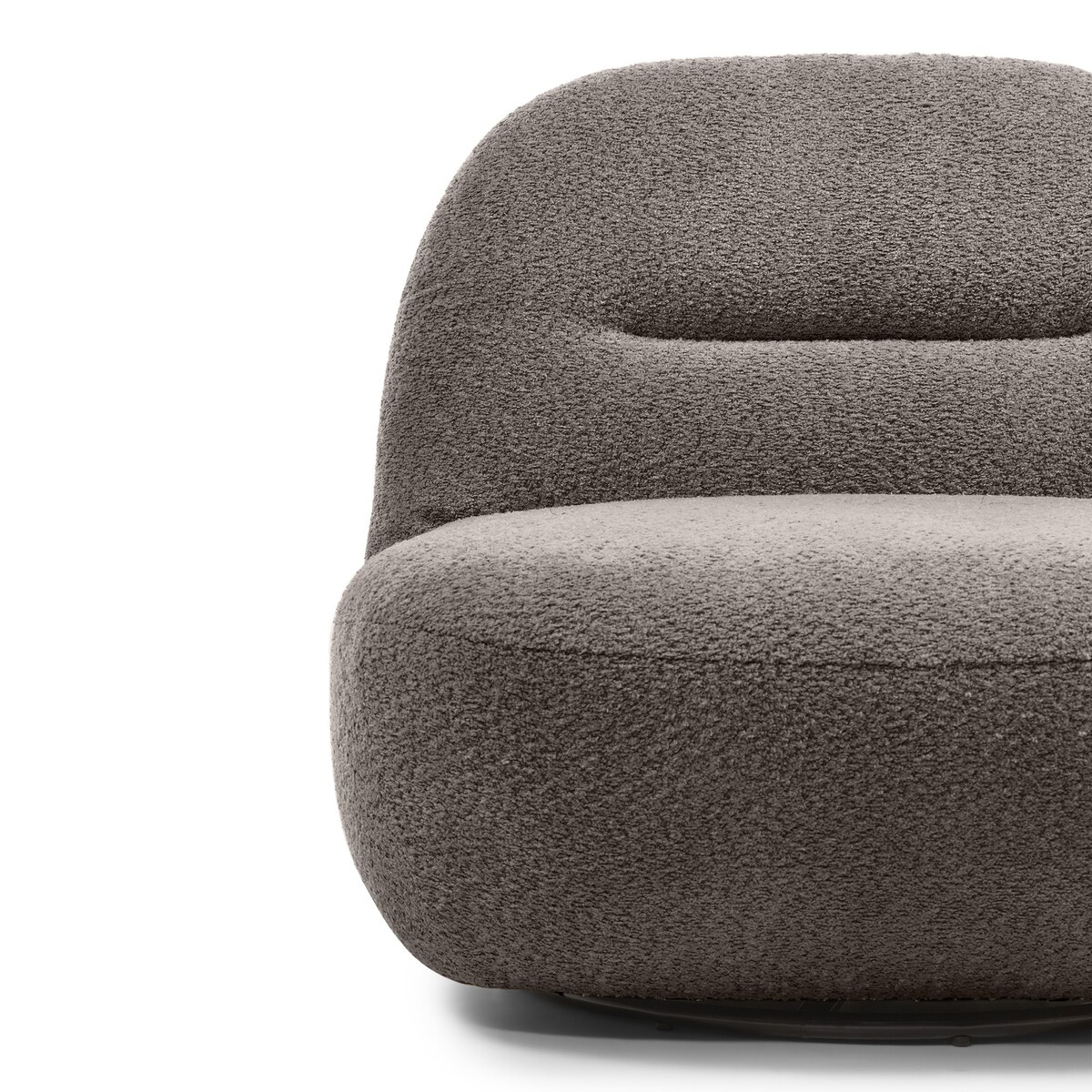 Fotel obrotowy bouclé brązowo-szary Eroni