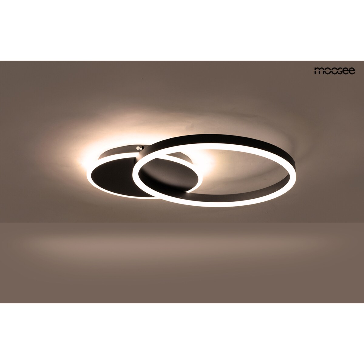 MOOSEE lampa sufitowa / plafon RINGS 2 czarna