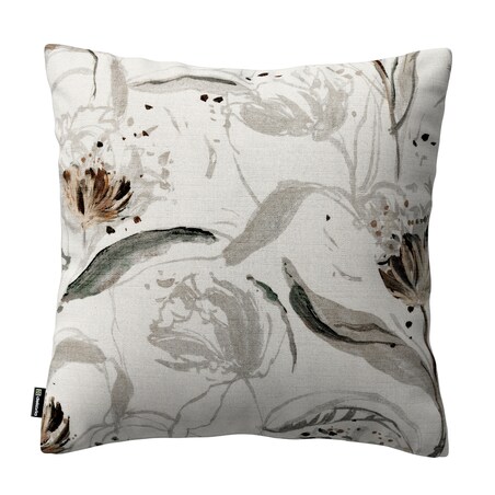 Poszewka Kinga na poduszkę 43x43 kwiaty na jasnoszarym tle