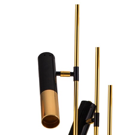 Podłogowa lampa regulowana Golden pipe ST-5718-3 Step tuby złota czarna